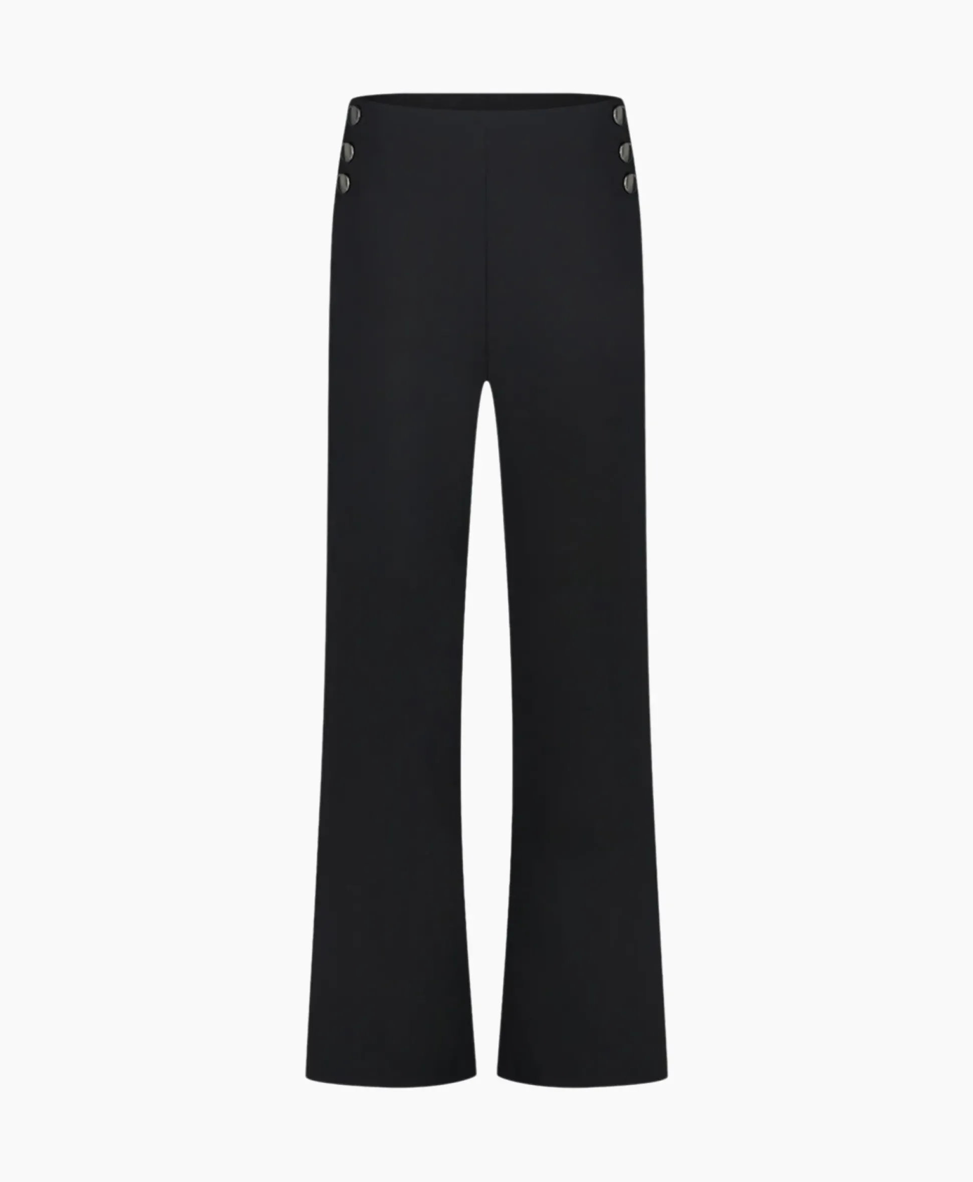 Studio Anneloes Broek Jessy Bonded Button Trousers Zwart Dessin