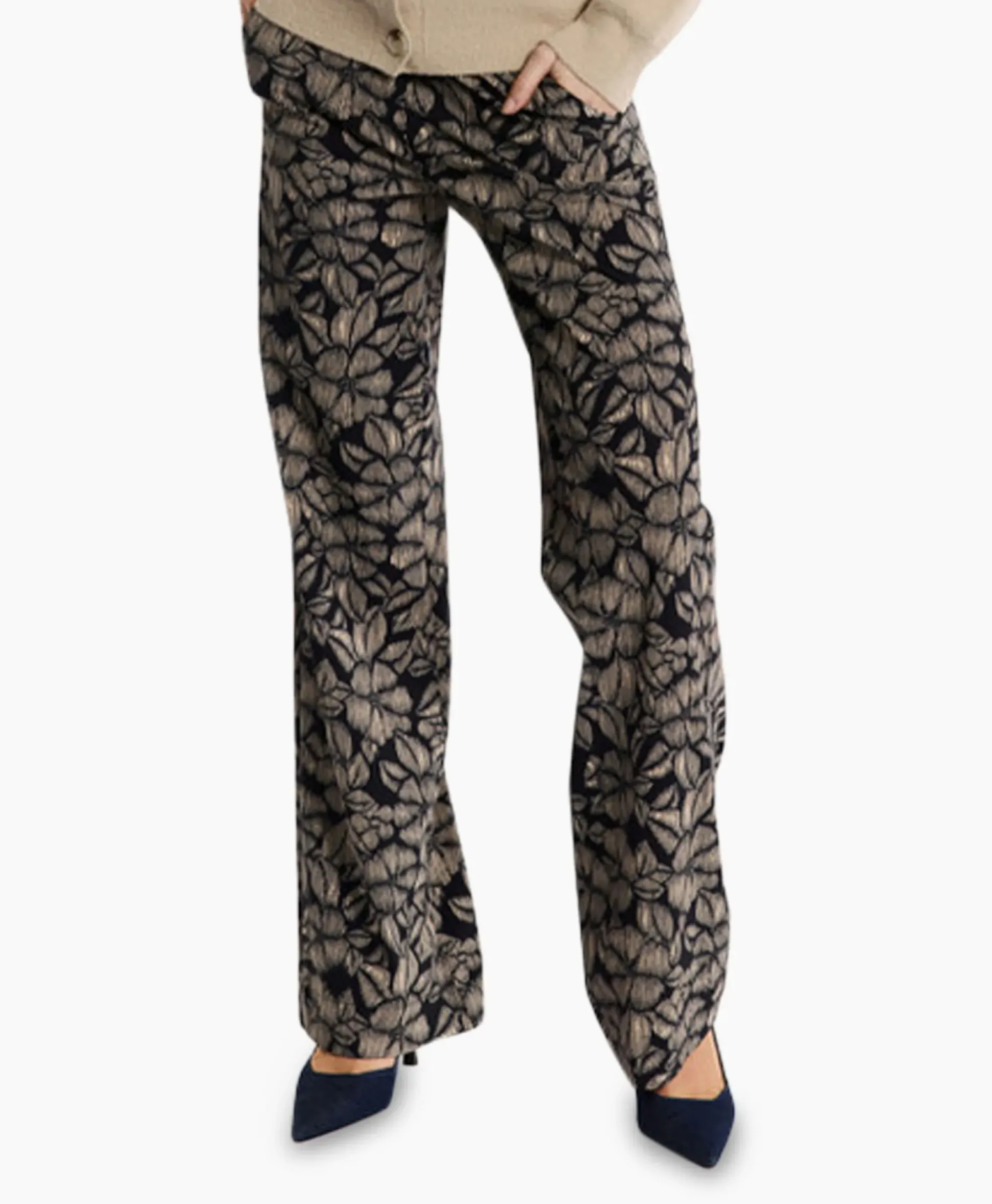 Studio Anneloes Broek Marilon Flower Trousers Zand