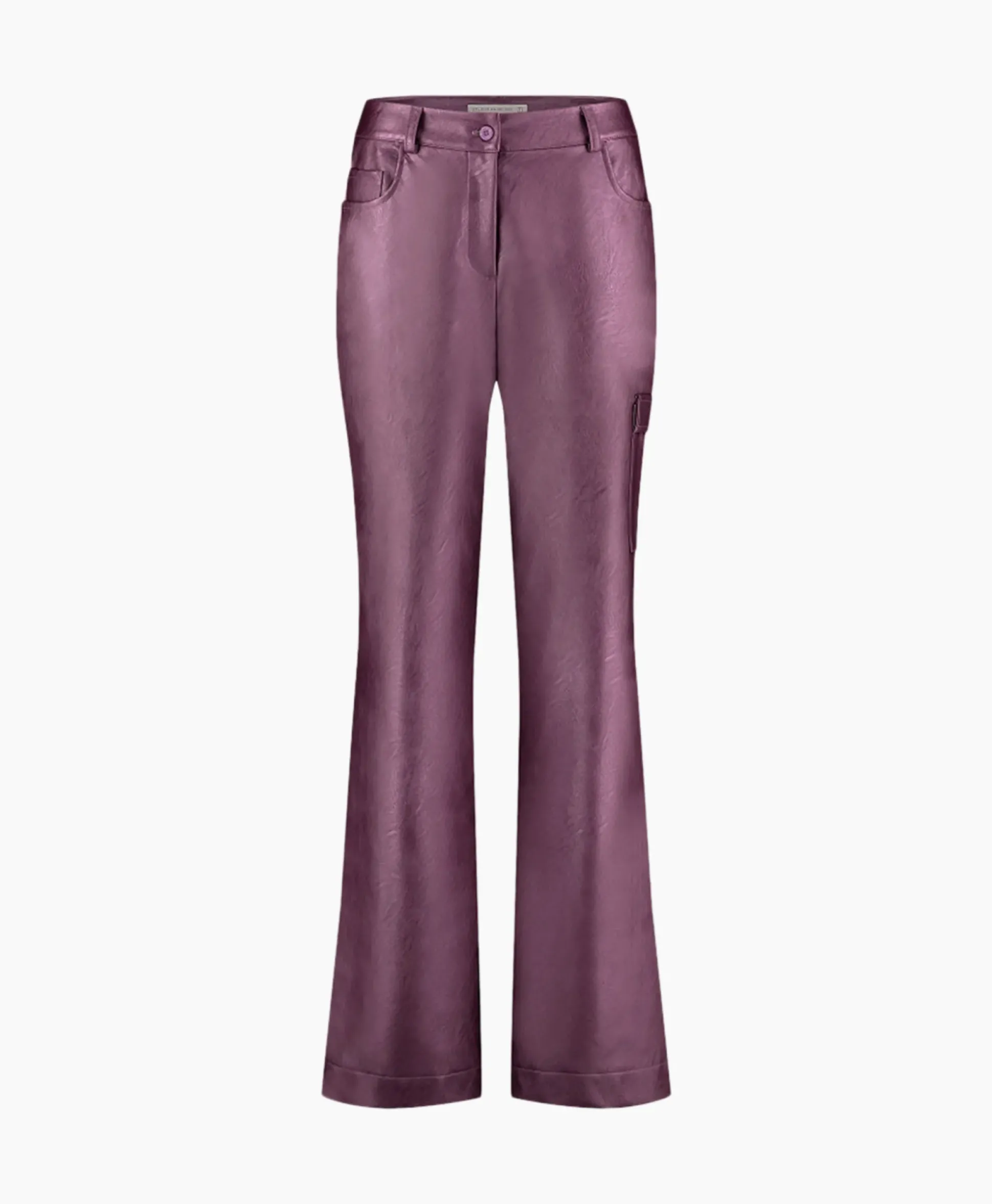 Studio Anneloes Broek Selina Metallic Leather Trousers Paars