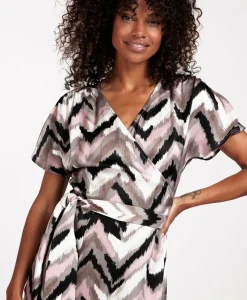 Studio Anneloes Jurk Juno Satin Wrap Dress Ecru