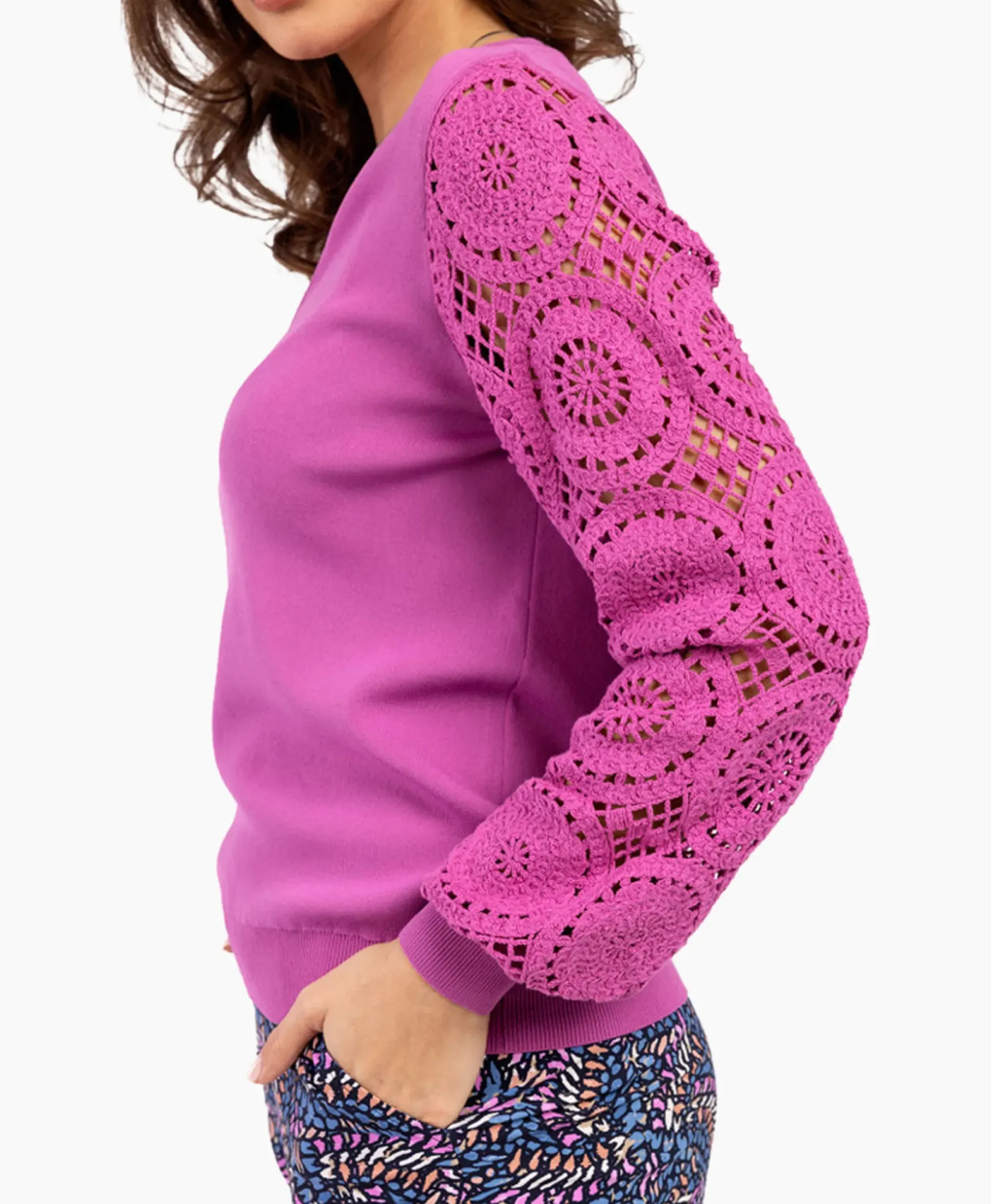 Studio Anneloes Pullover Dinah Crochet Roze