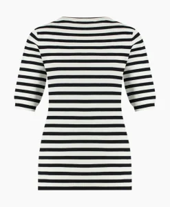 Studio Anneloes Pullover Luna Stripe Short Slv Ecru