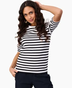 Studio Anneloes Pullover Luna Stripe Short Slv Ecru