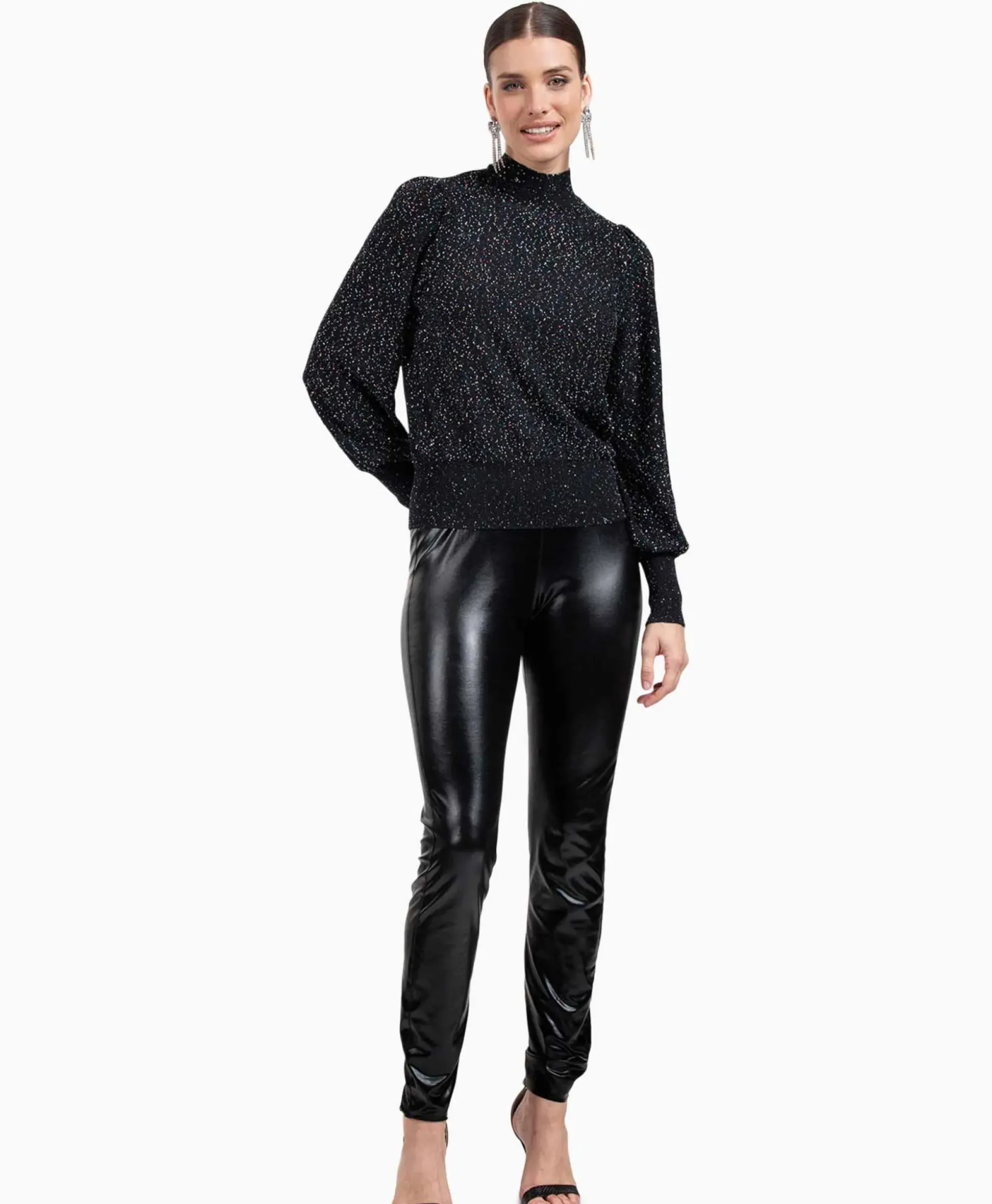 Studio Anneloes Top Ally Metallic Legging Zwart Dessin