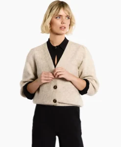 Studio Anneloes Vest Mandy Mohair Cardigan Zand