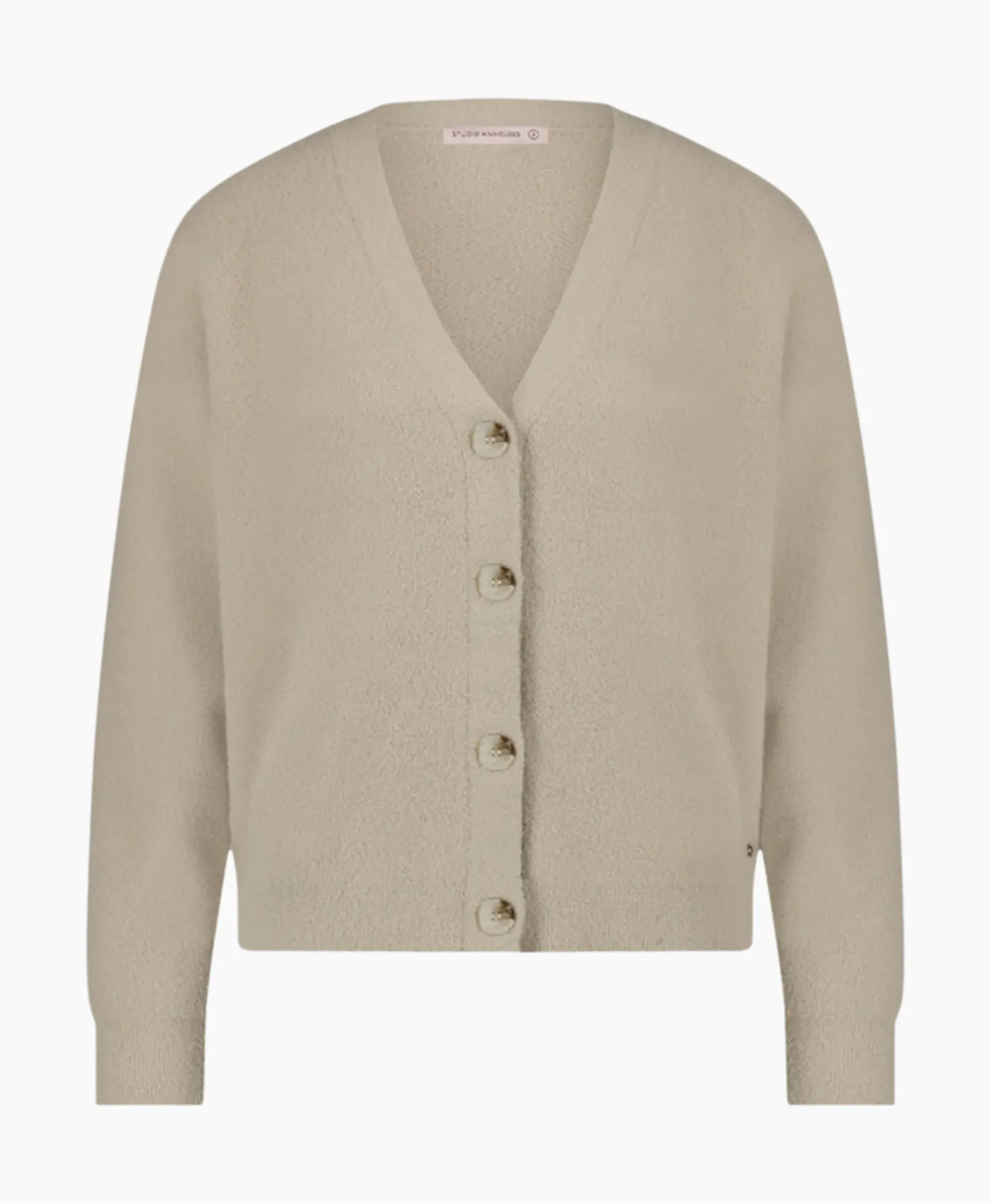 Studio Anneloes Vest Olivian Soft Cardigan Zand