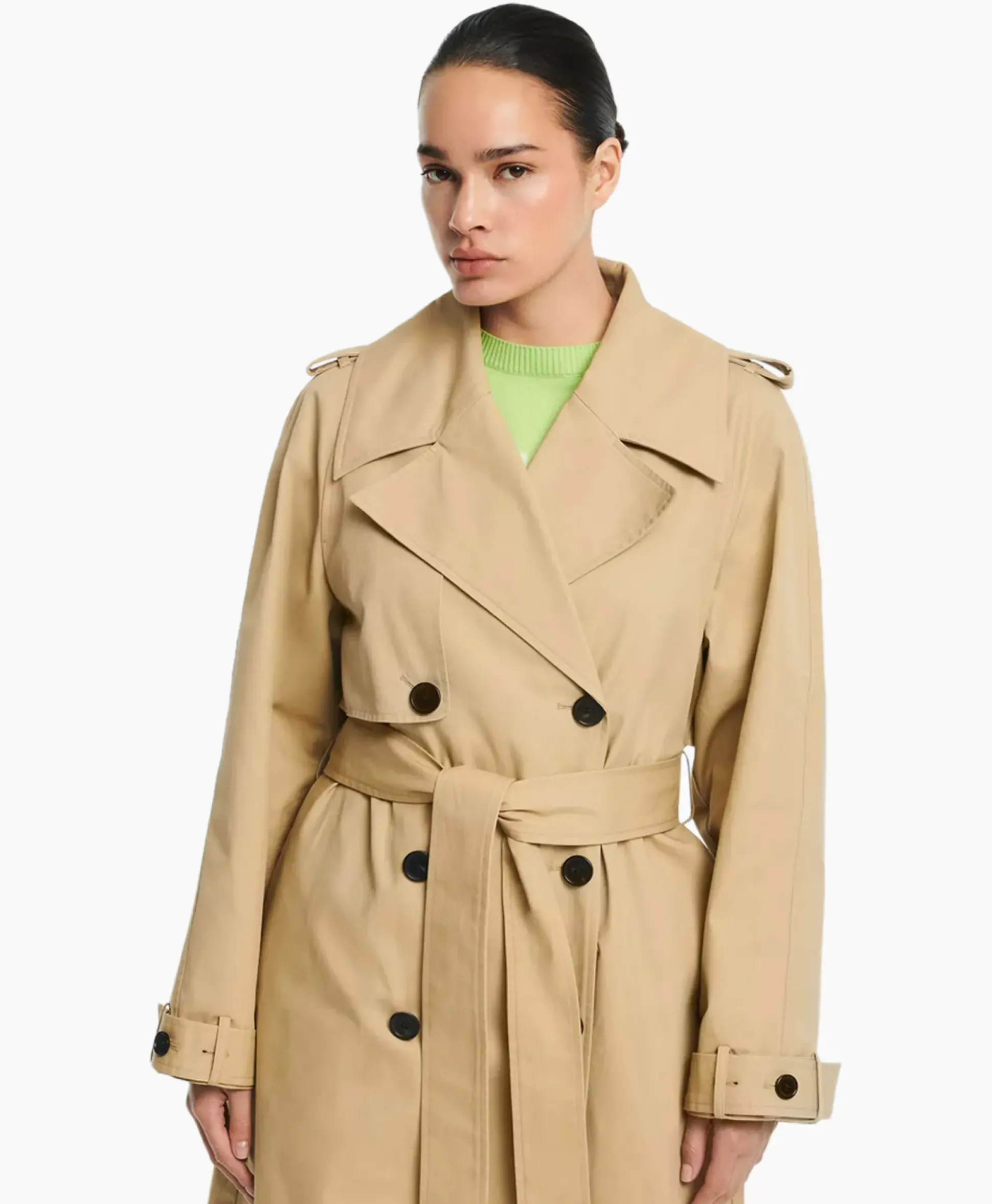 Studioar By Arma Trenchcoat Mexia Cotton Twill Beige