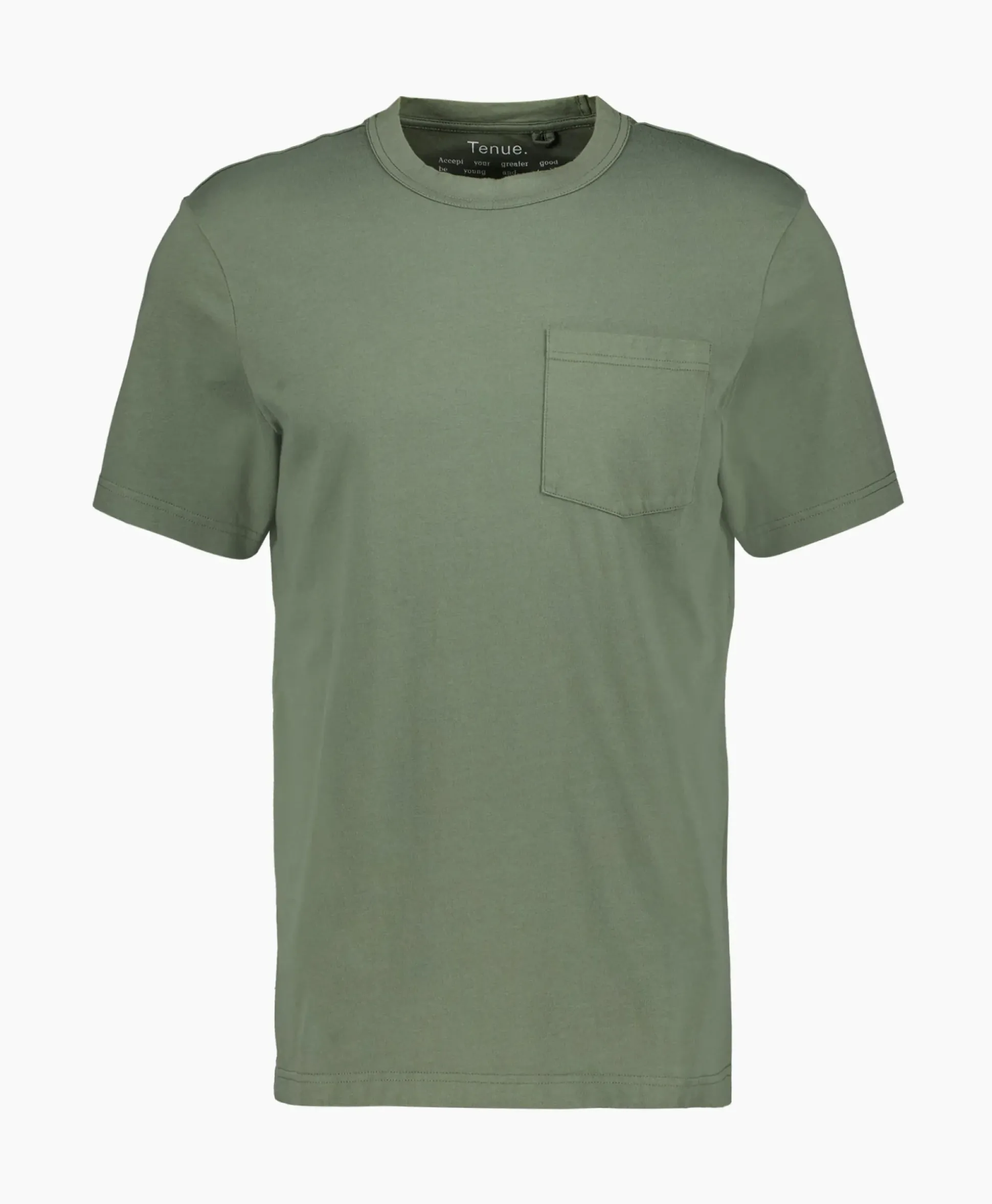 Tenue. T-Shirt Korte Mouw John Pocket Tee Groen