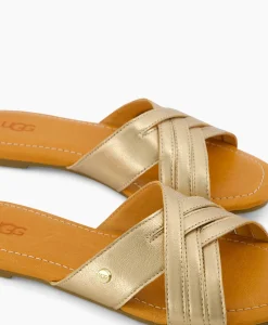 Ugg Sandaal Zonder Hak W Kenleigh Slide Goud