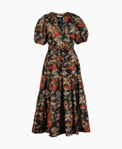 Ulla Johnson Midi Jurk Olina Bruin