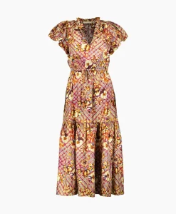 Ulla Johnson Midi Jurk Scarlett Beige