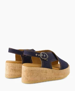 Via Vai Sandaal Met Hak Sissel Capri Blauw