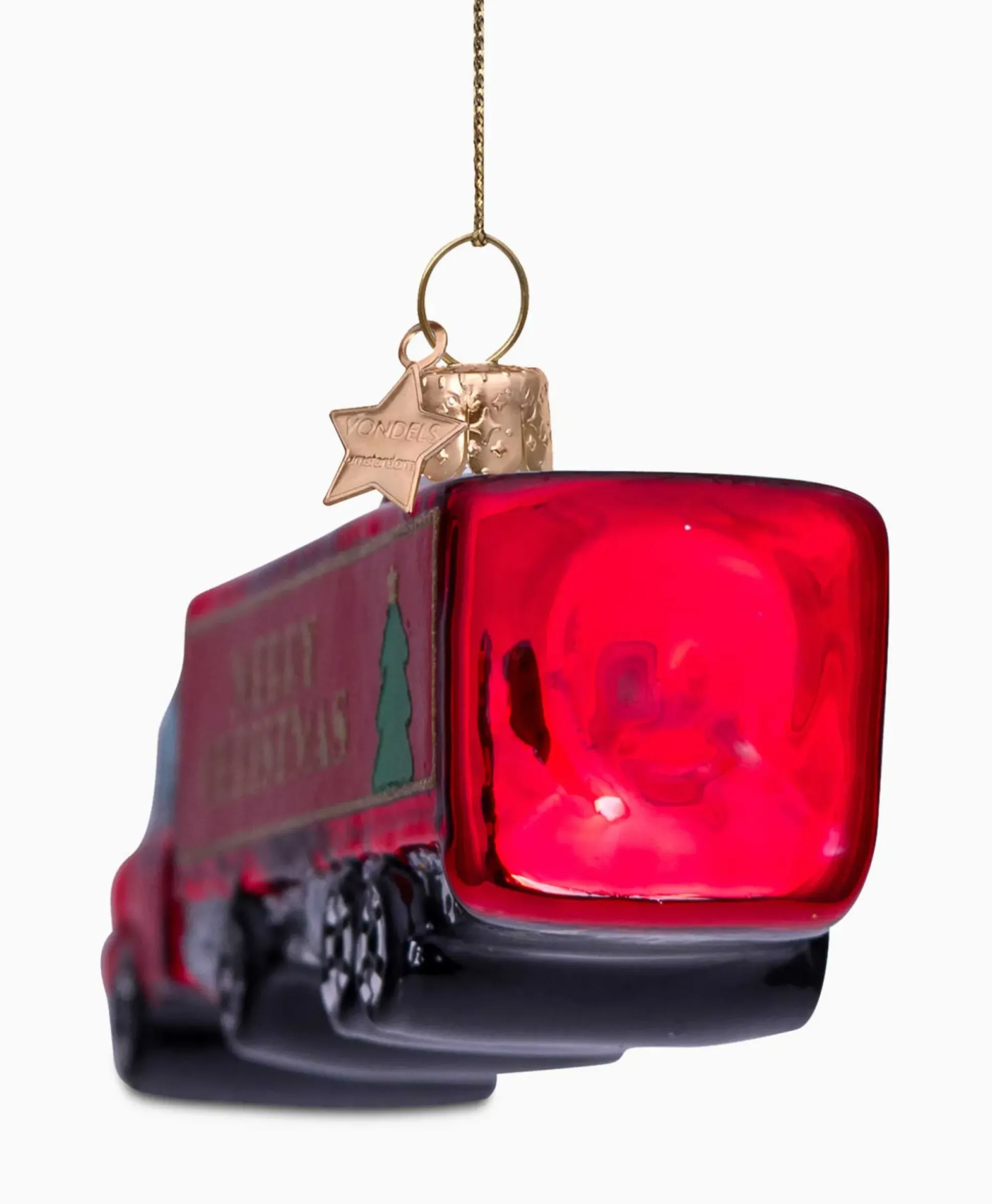 Vondels Vondels Kerstbal Christmas Truck Rood