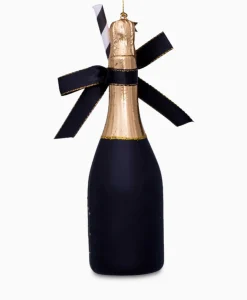 Vondels Vondels Kerstbal Champagne Fles Zwart