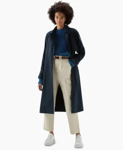 Woolrich Trenchcoat Summer Donker Blauw