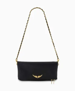 Zadig & Voltaire Crossbody Tas Rock Grained Leather Zwart