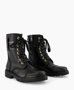 Zadig & Voltaire Enkellaars Joe Smooth Cowskin + Side Prin Zwart