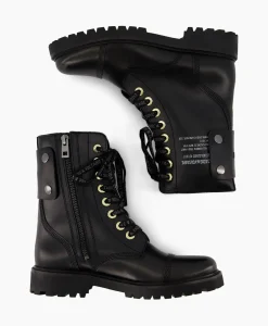 Zadig & Voltaire Enkellaars Joe Smooth Cowskin + Side Prin Zwart