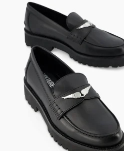 Zadig & Voltaire Loafer Joecassin Semy-Shiny Calfskin Zwart