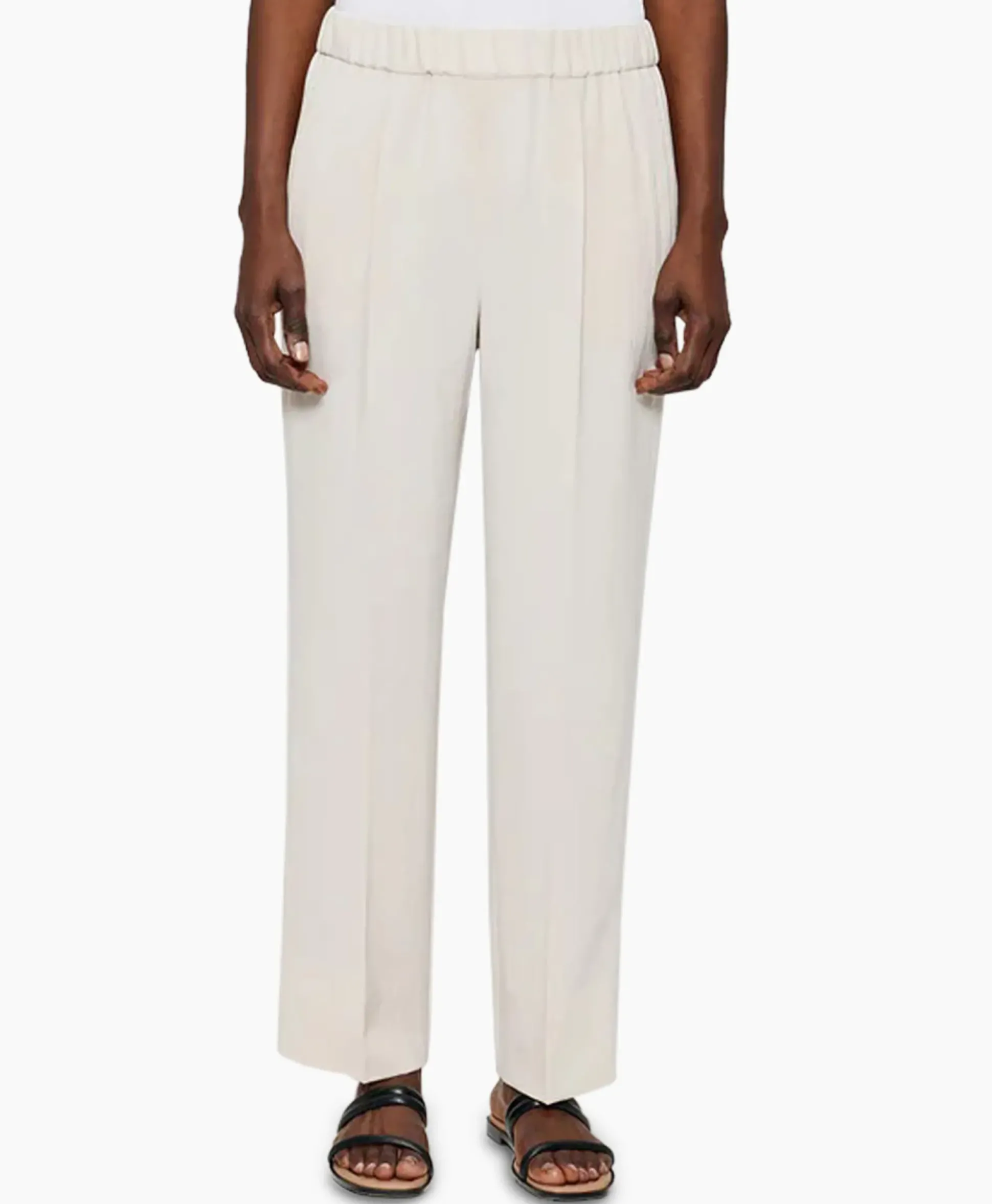 Zenggi Chino Japanese Crepe Relaxed Off White
