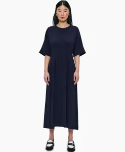 Zenggi Maxi Jurk Flowy Waisted Donker Blauw