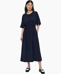 Zenggi Maxi Jurk Flowy Waisted Donker Blauw
