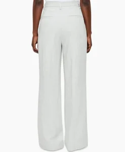 Zenggi Pantalon Melange Linnen Wide Leg Grijs