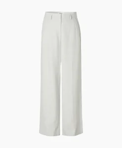 Zenggi Pantalon Melange Linnen Wide Leg Grijs