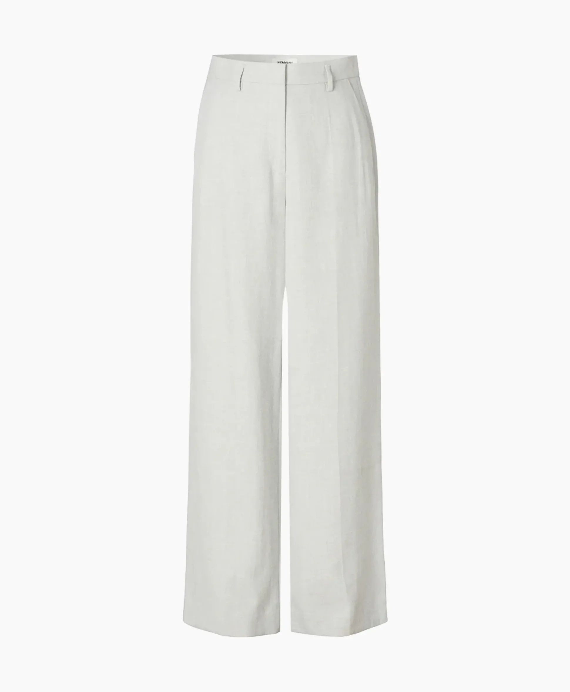 Zenggi Pantalon Melange Linnen Wide Leg Grijs