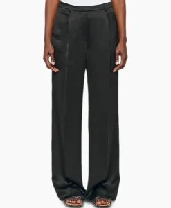 Zenggi Pantalon Wide Leg Satin Zwart