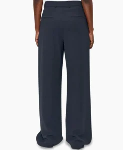 Zenggi Pantalon Wide Pleated Donker Blauw