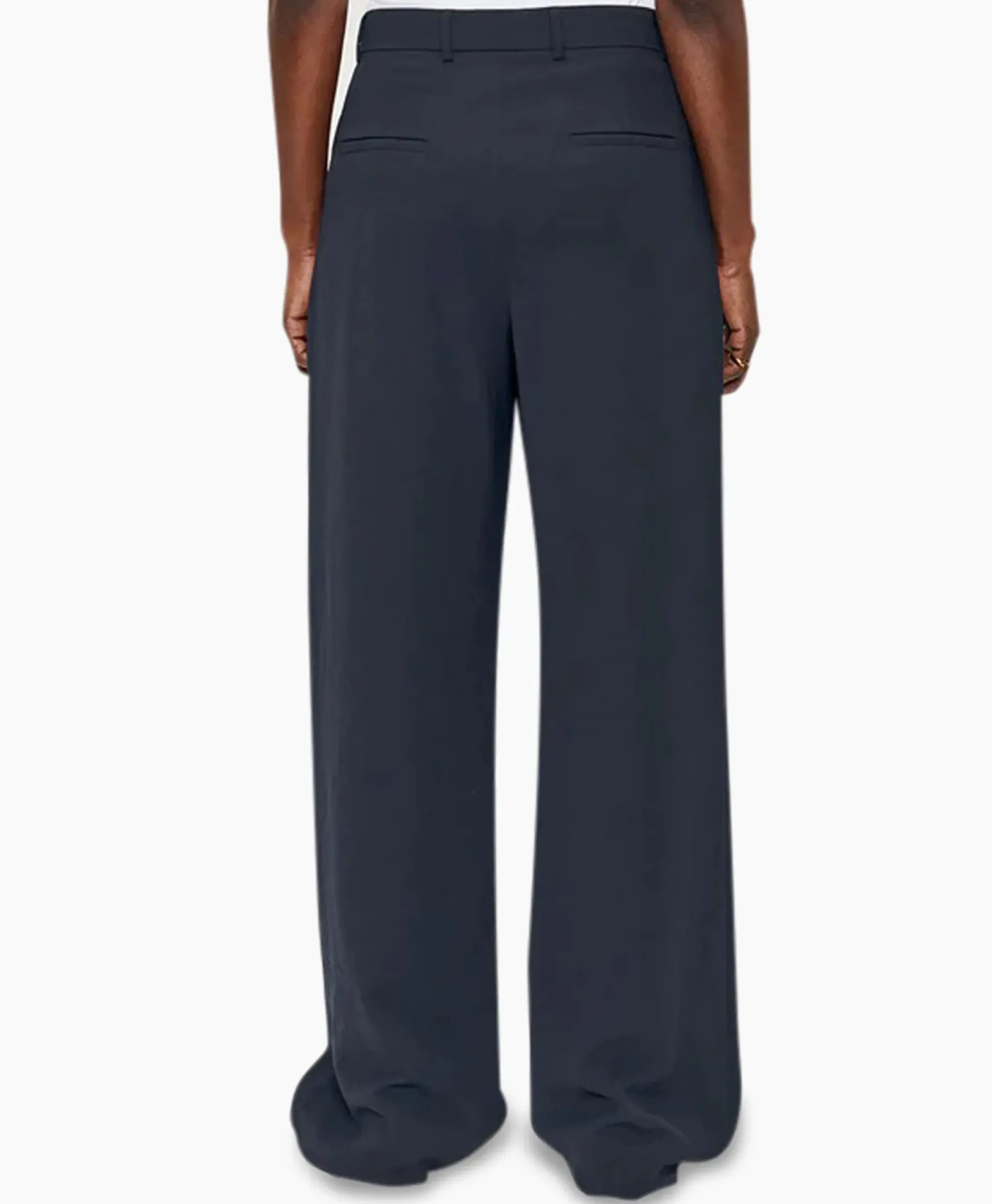 Zenggi Pantalon Wide Pleated Donker Blauw