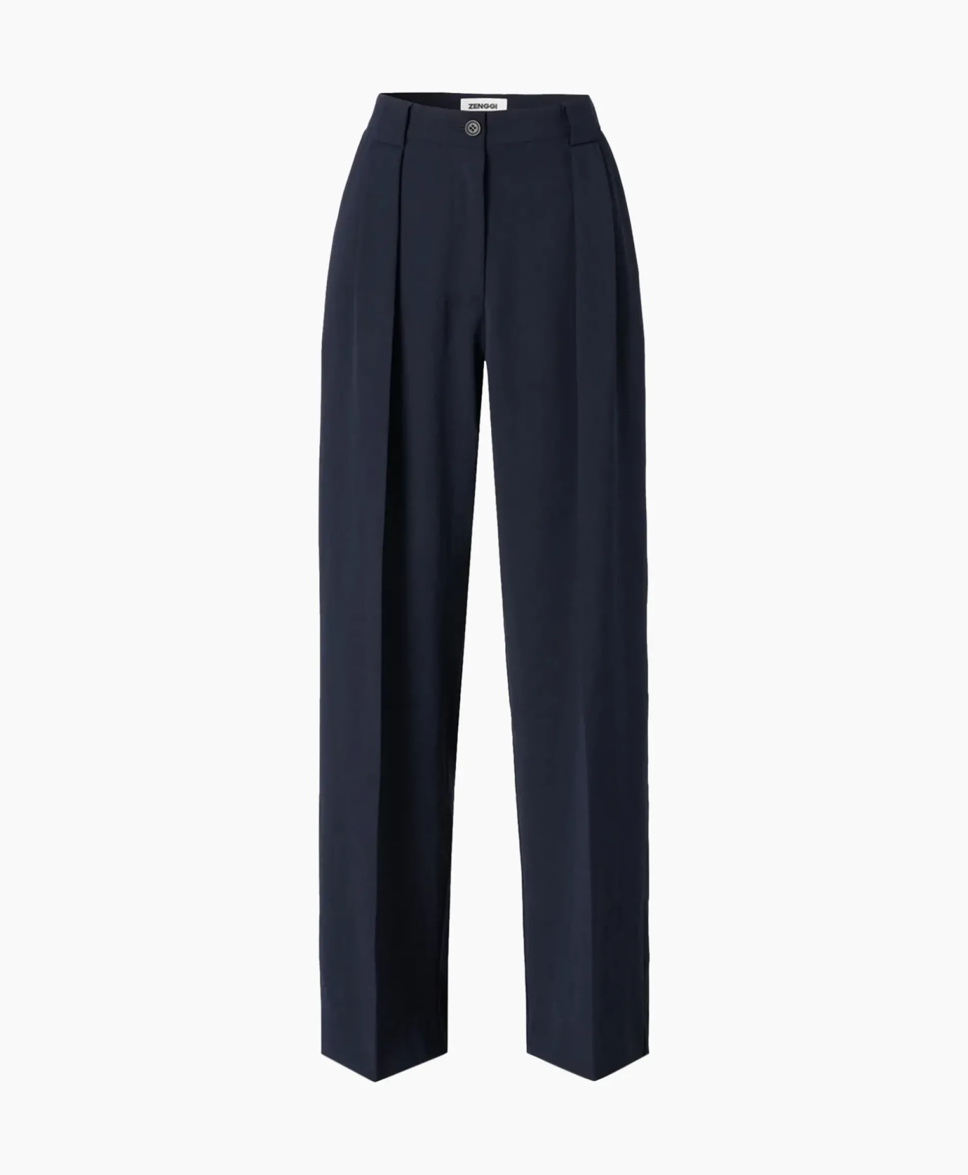Zenggi Pantalon Wide Pleated Donker Blauw