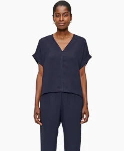 Zenggi Top Fluid V-Neck Donker Blauw