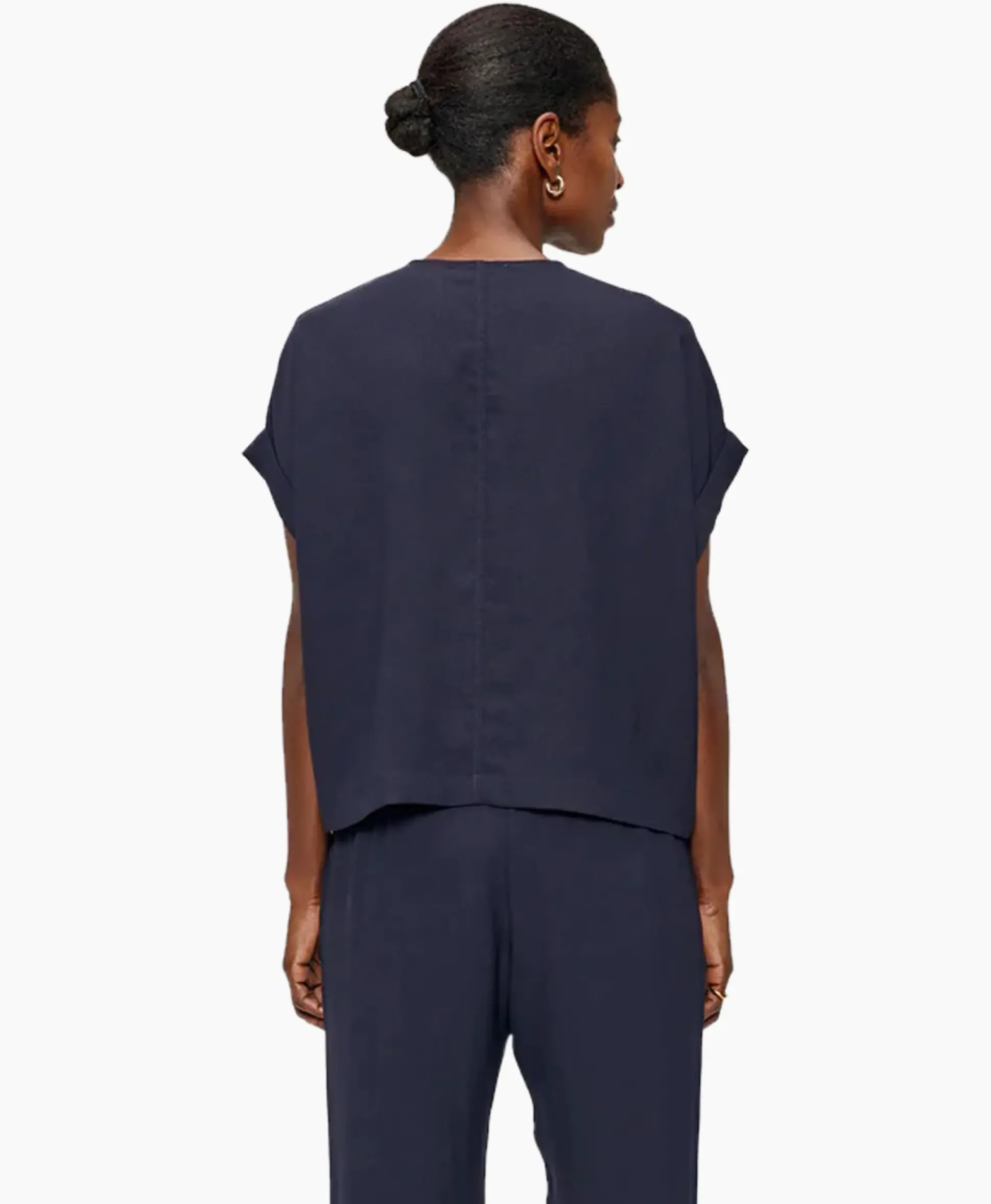 Zenggi Top Fluid V-Neck Donker Blauw