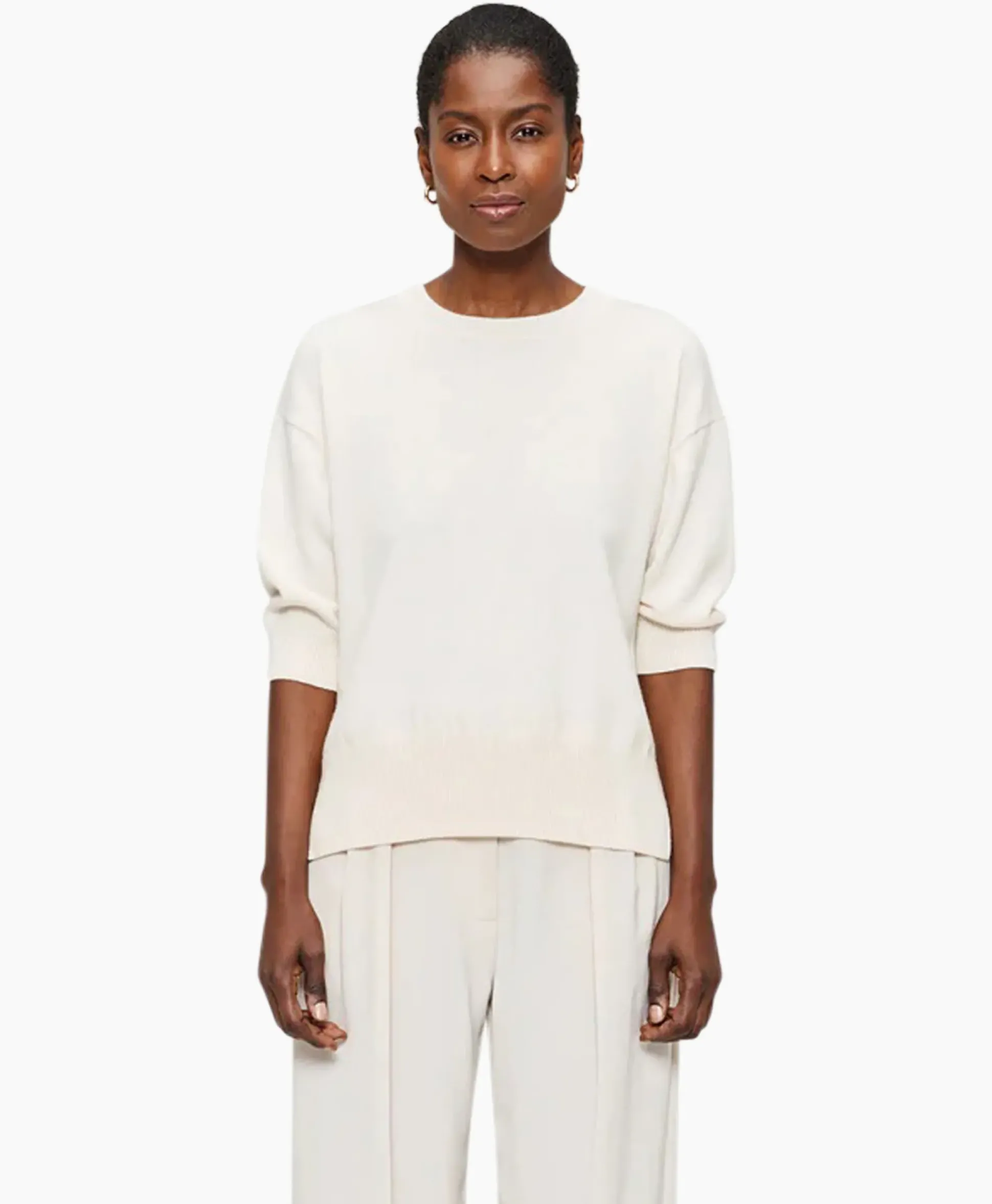 Zenggi Top Relaxed Short Sleeve Off White