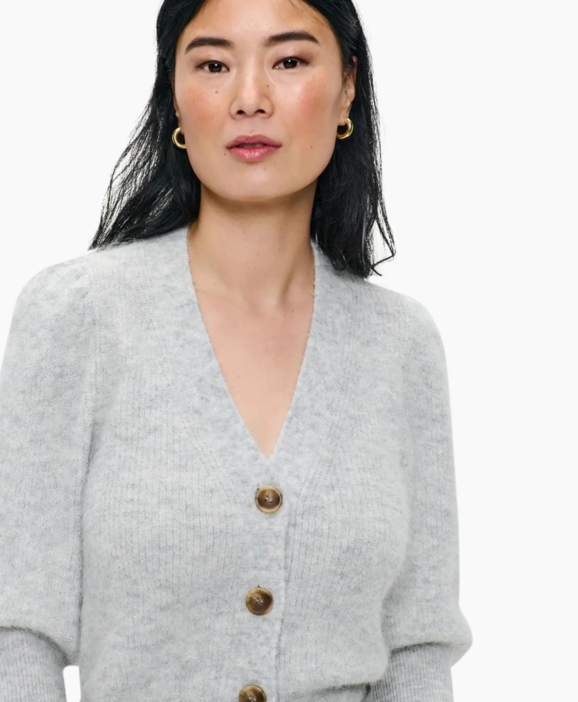 Zenggi Vest Cropped 3/4 Sleeve Licht Grijs