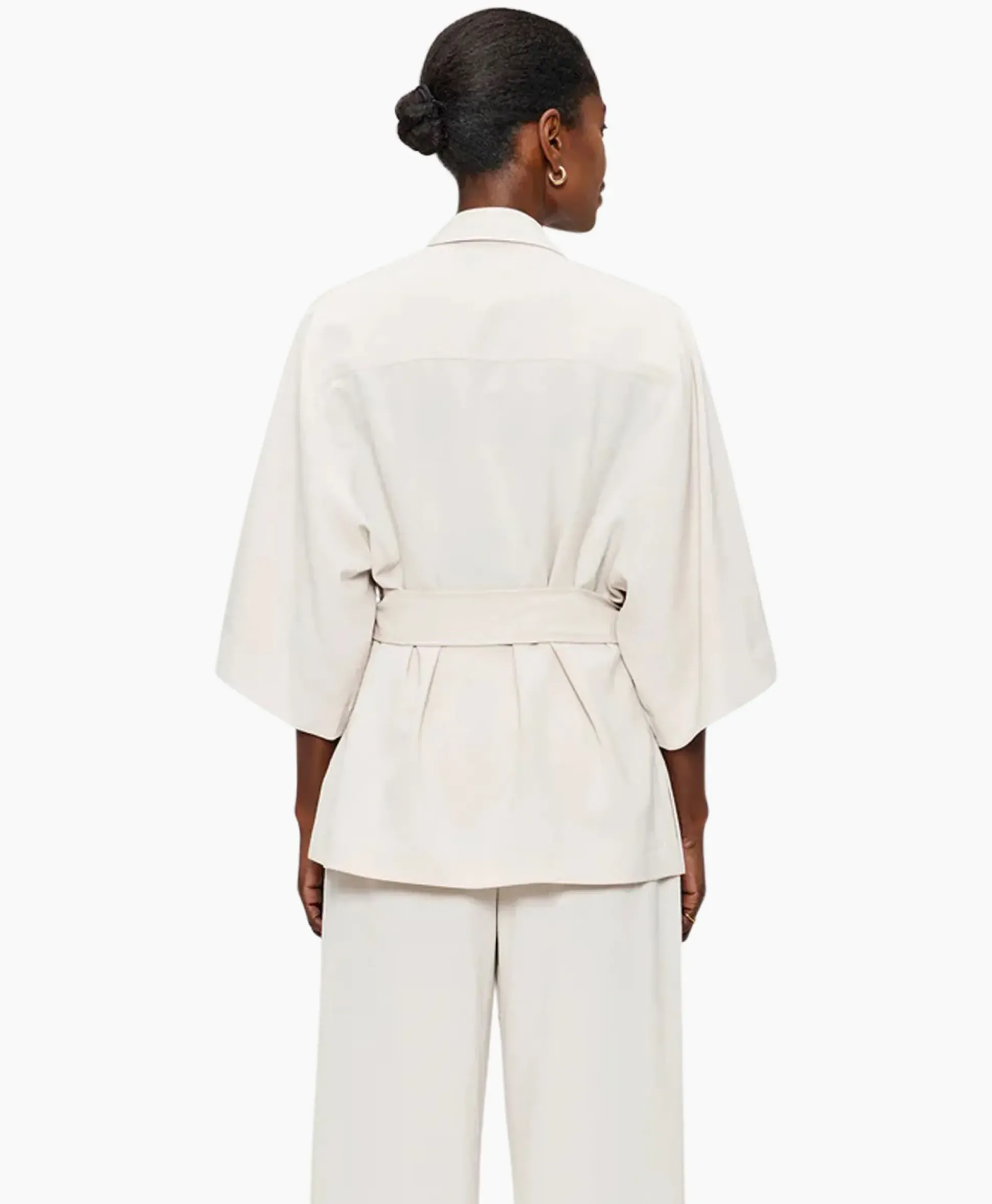 Zenggi Vest Japanse Crepe Kimono Off White