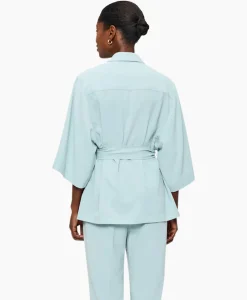 Zenggi Vest Japanse Crepe Kimono Licht Groen