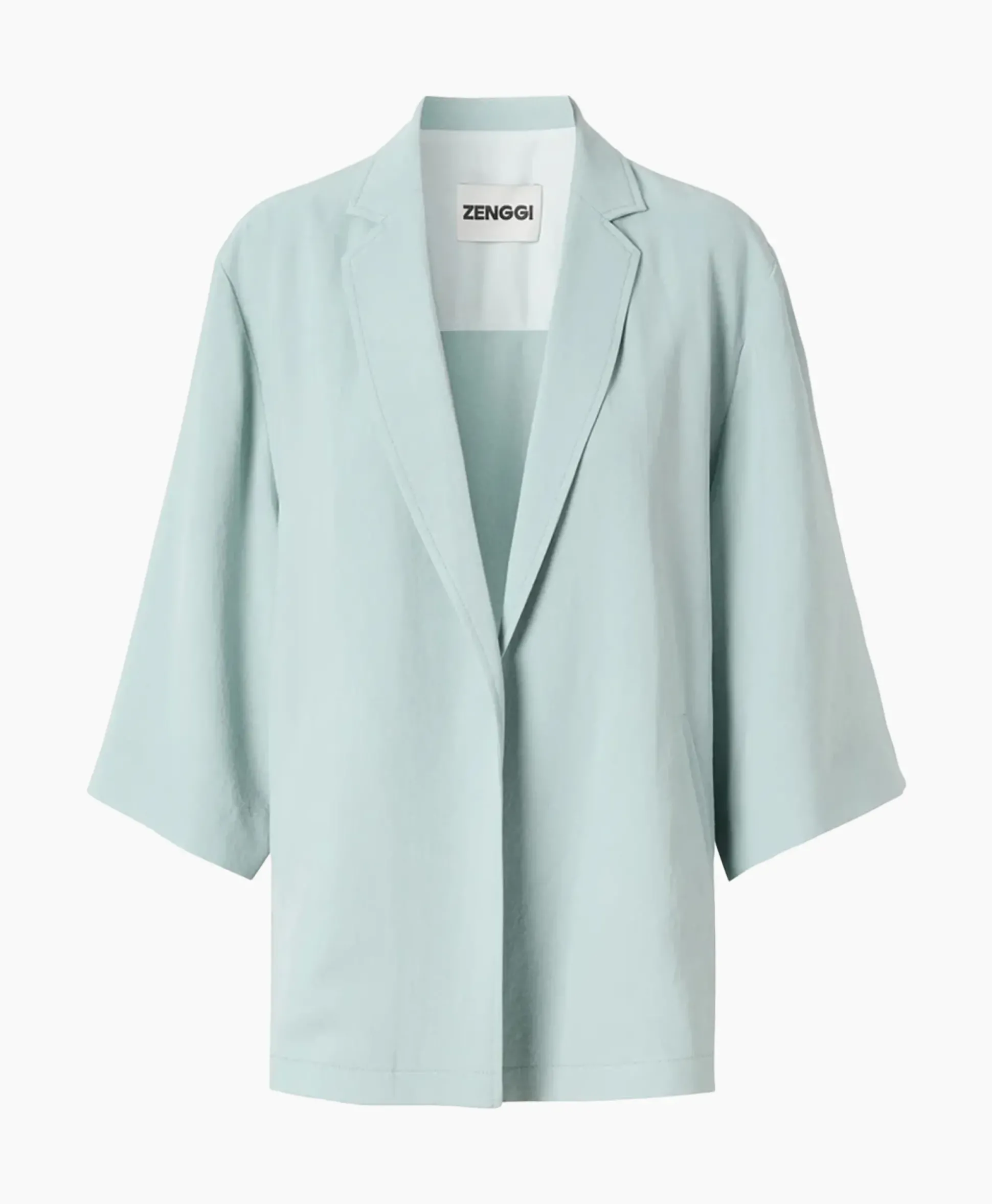Zenggi Vest Japanse Crepe Kimono Licht Groen